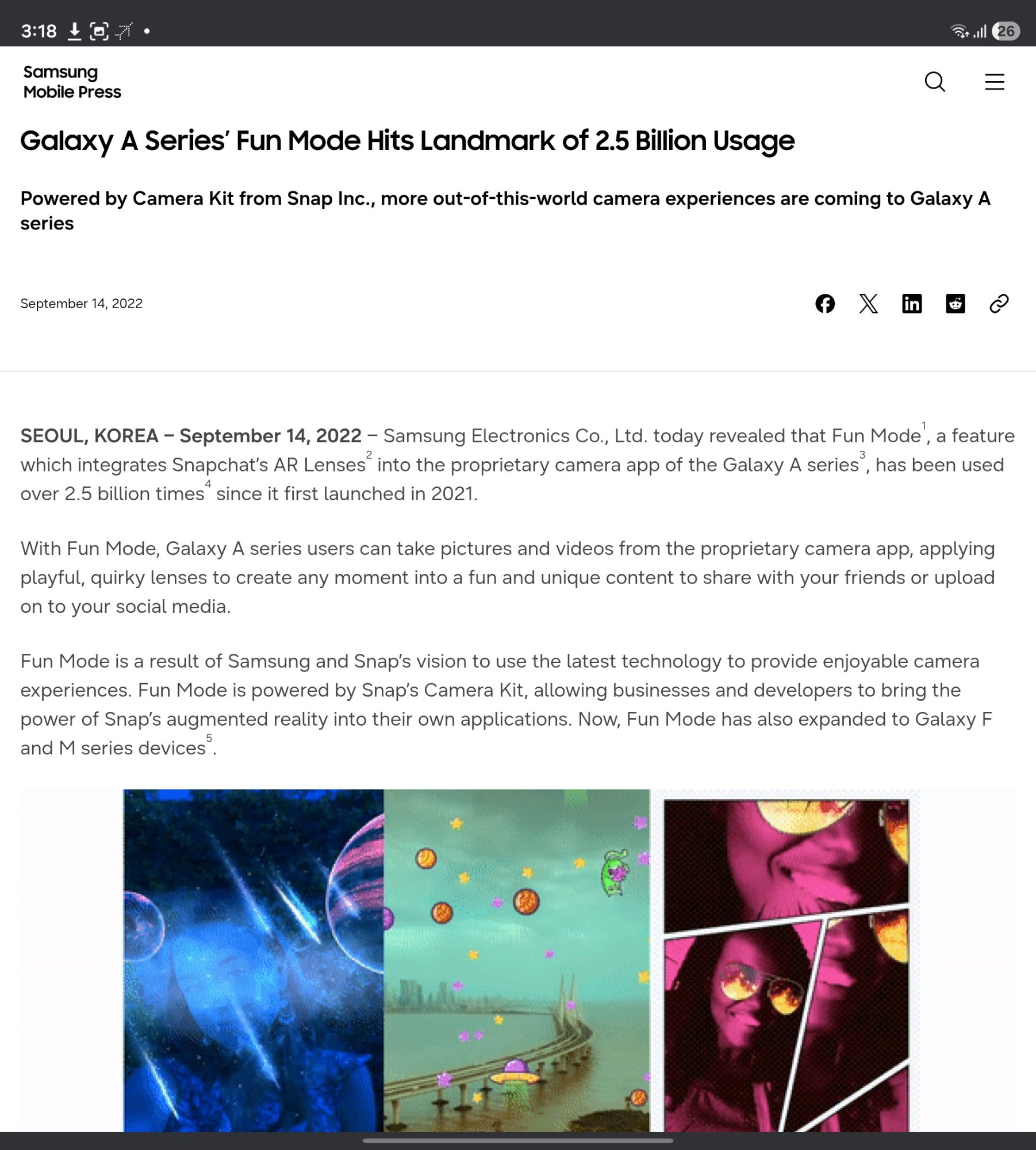 Samsung Mobile Press — Fun Mode hits 2.5 billion usage milestone