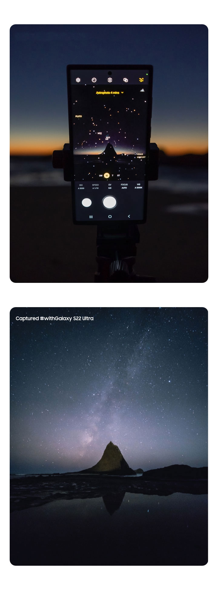 Expert Raw astrophotography mode and resulting Galaxy S22 Ultra capture