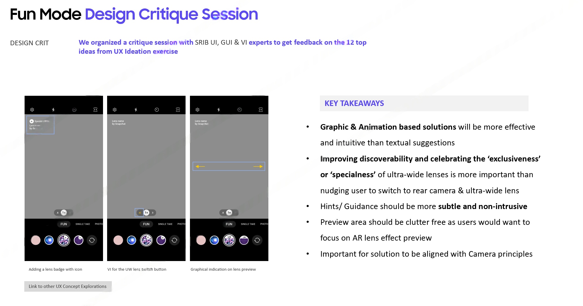 Design critique session key takeaways
