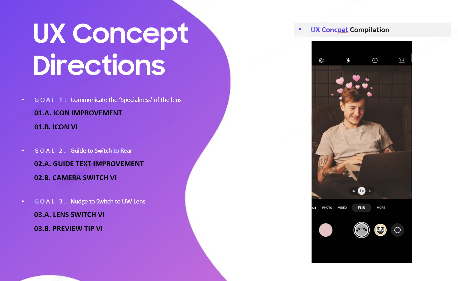 UX concept directions — 3 goals