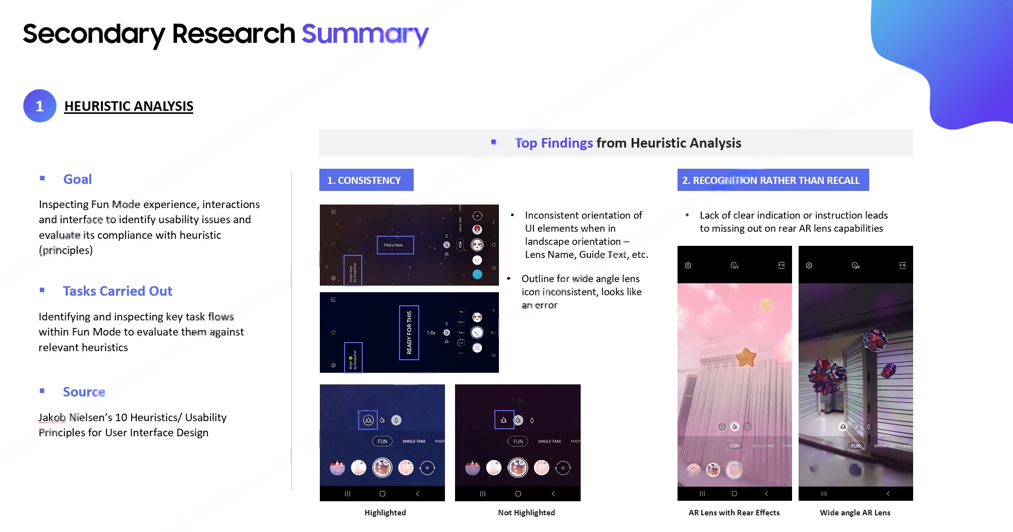 Heuristic analysis top findings