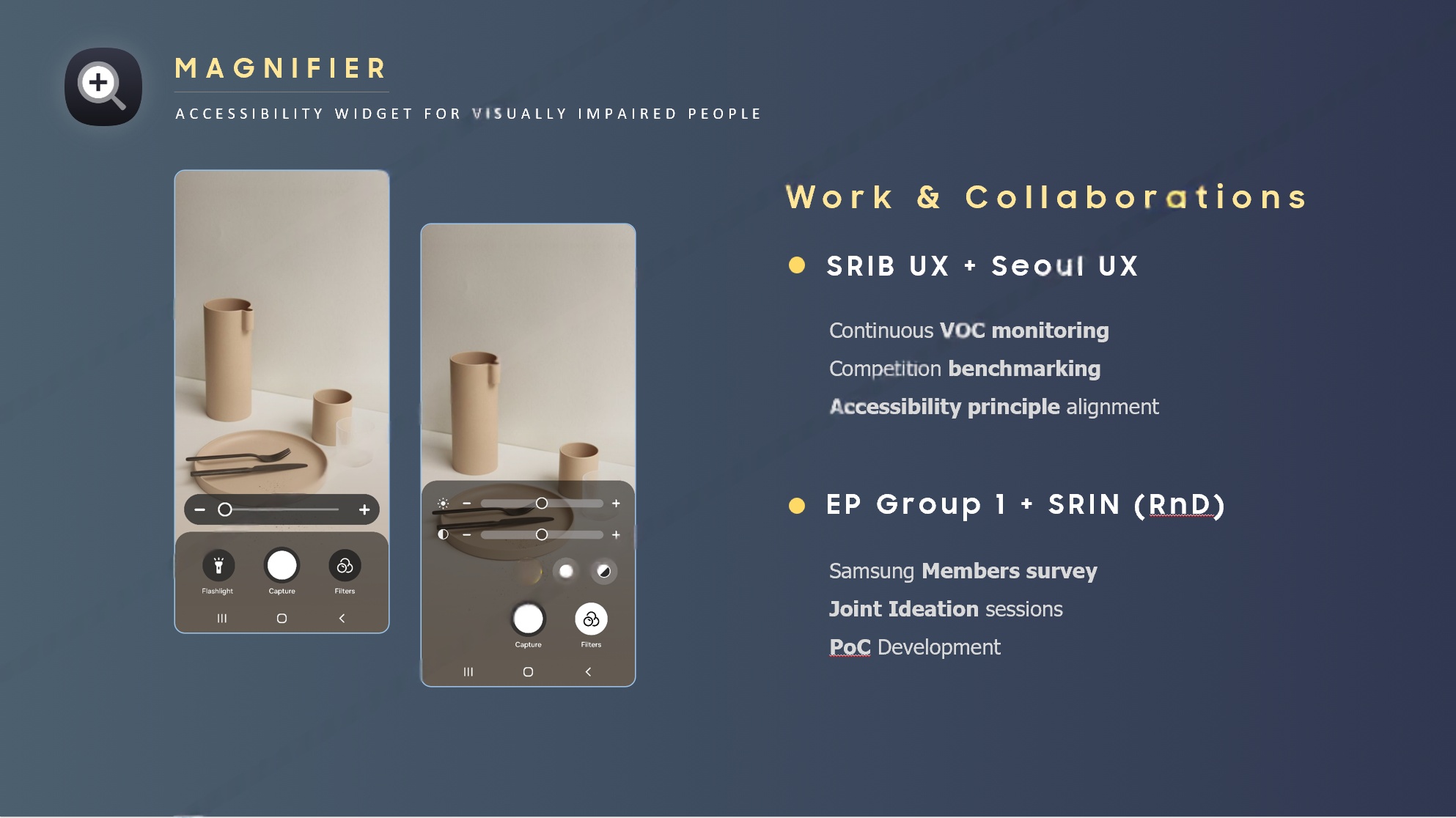 Collaborations: SRIB UX, Seoul UX, EP Group 1, SRIN RnD